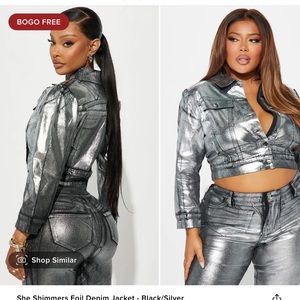 Fashion Nova (Black/Silver) shimmery jeans size 11